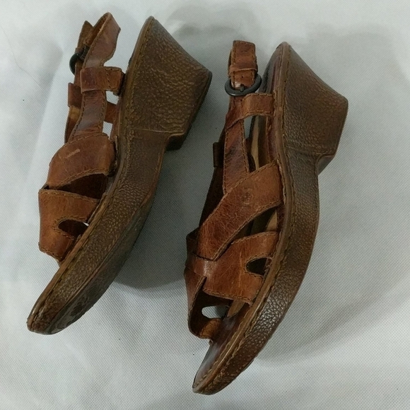 Born Rubena Strappy Wedge Sandal in Caramel Brown - size 10 - Picture 3 of 9